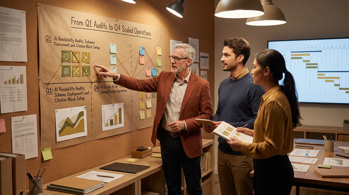 100-Day AEO Engine framework roadmap for AI citation growth