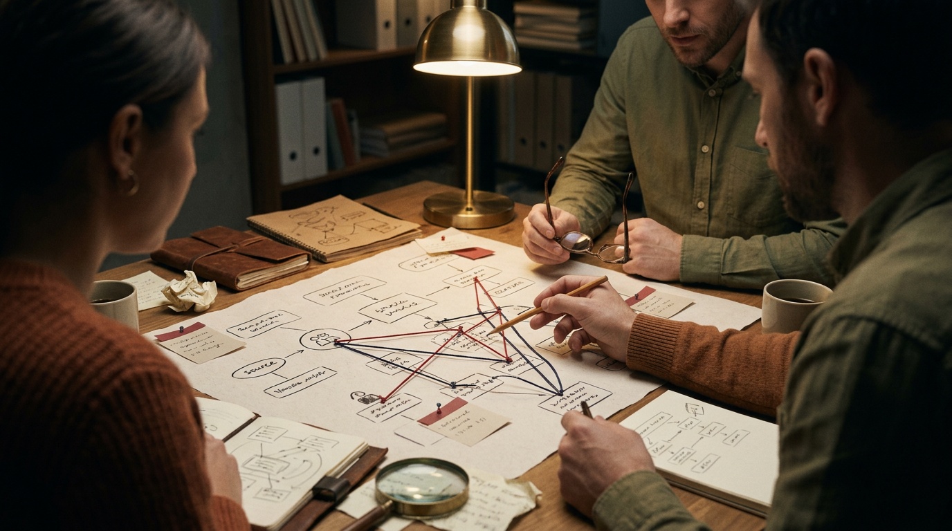 Diagram showing security risk vectors in automated AEO platforms including prompt injection and source poisoning
