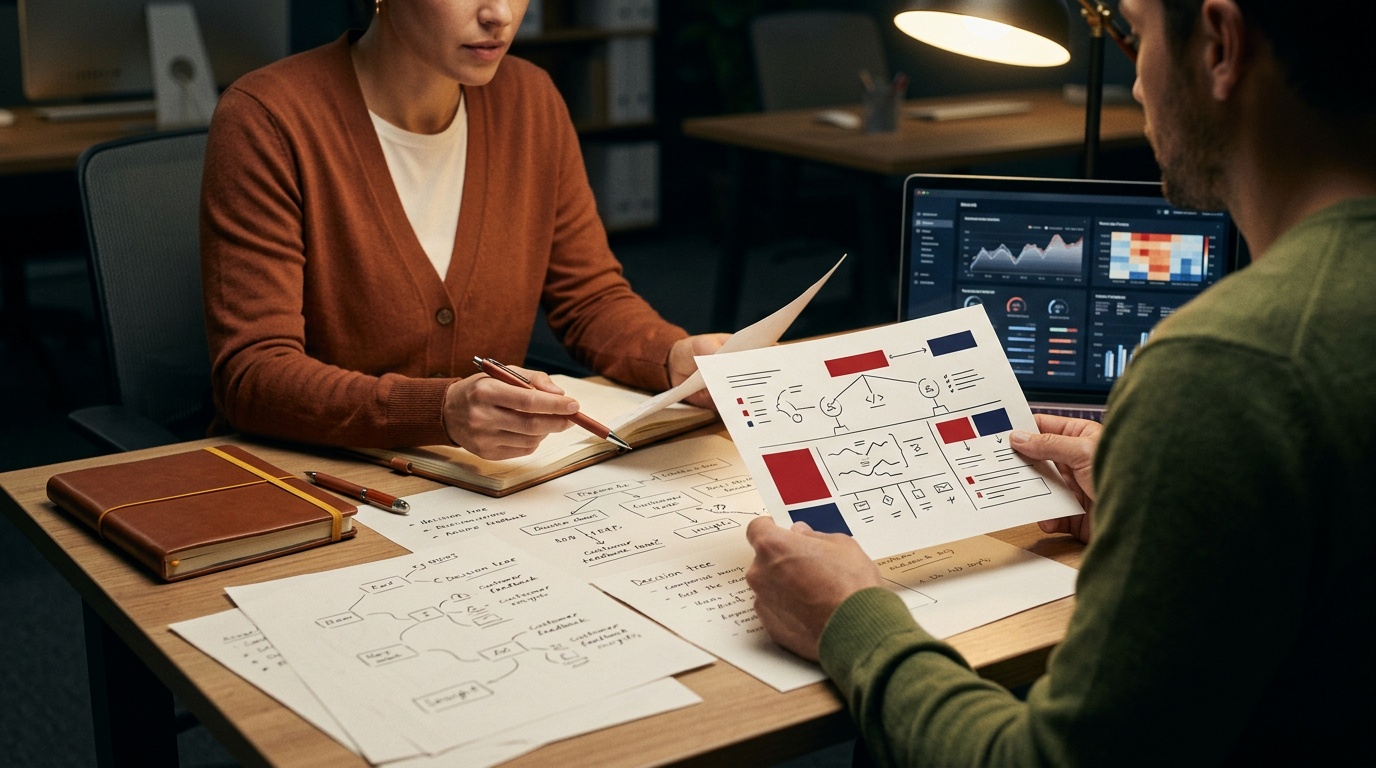 Decision framework for choosing the right AI search optimization tool based on brand profile and revenue stage