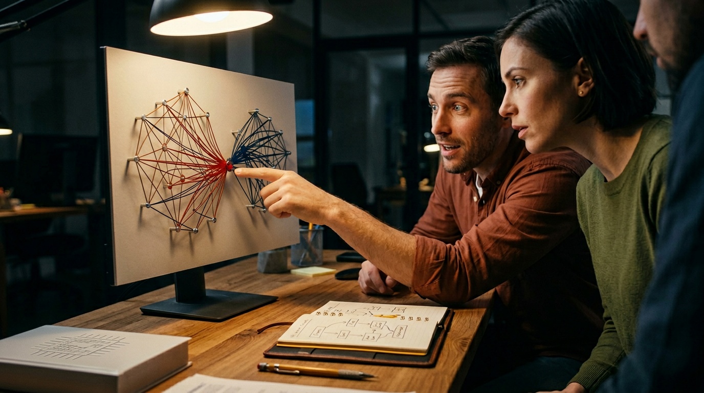 Diagram showing cybersecurity gaps in AI content optimization platforms exposing business data