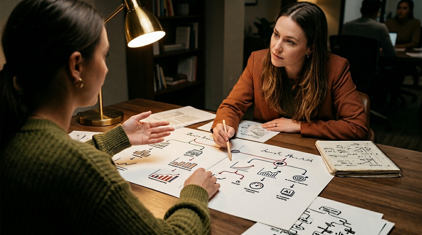 Comparison chart of revenue share AEO plans vs fixed fee SEO showing incentive alignment and attribution differences