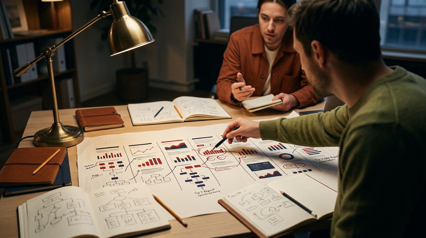 Side-by-side comparison of the best SEO report generator tools including AEO Engine, Semrush, and Ahrefs