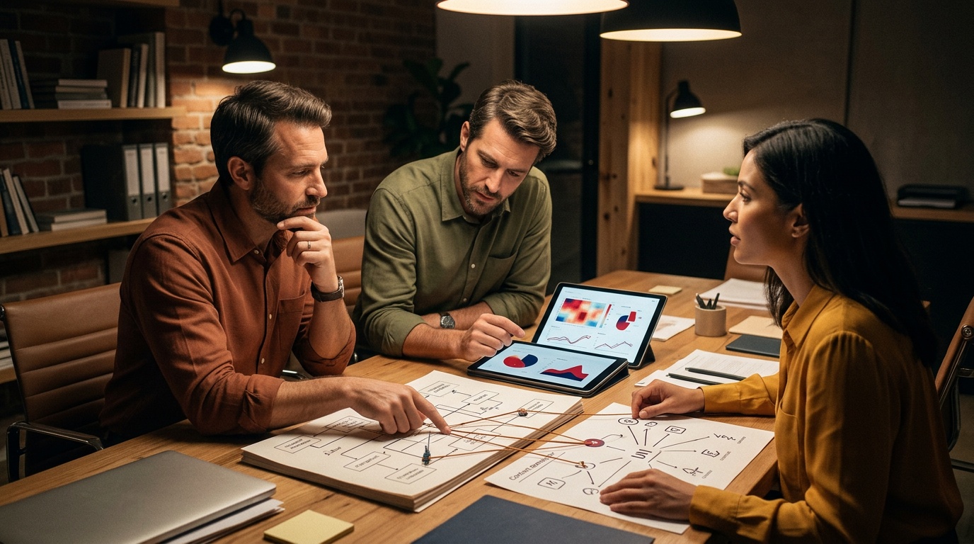 AEO Engine vertical coverage showing AI SEO services across ecommerce, SaaS, finance, and professional services
