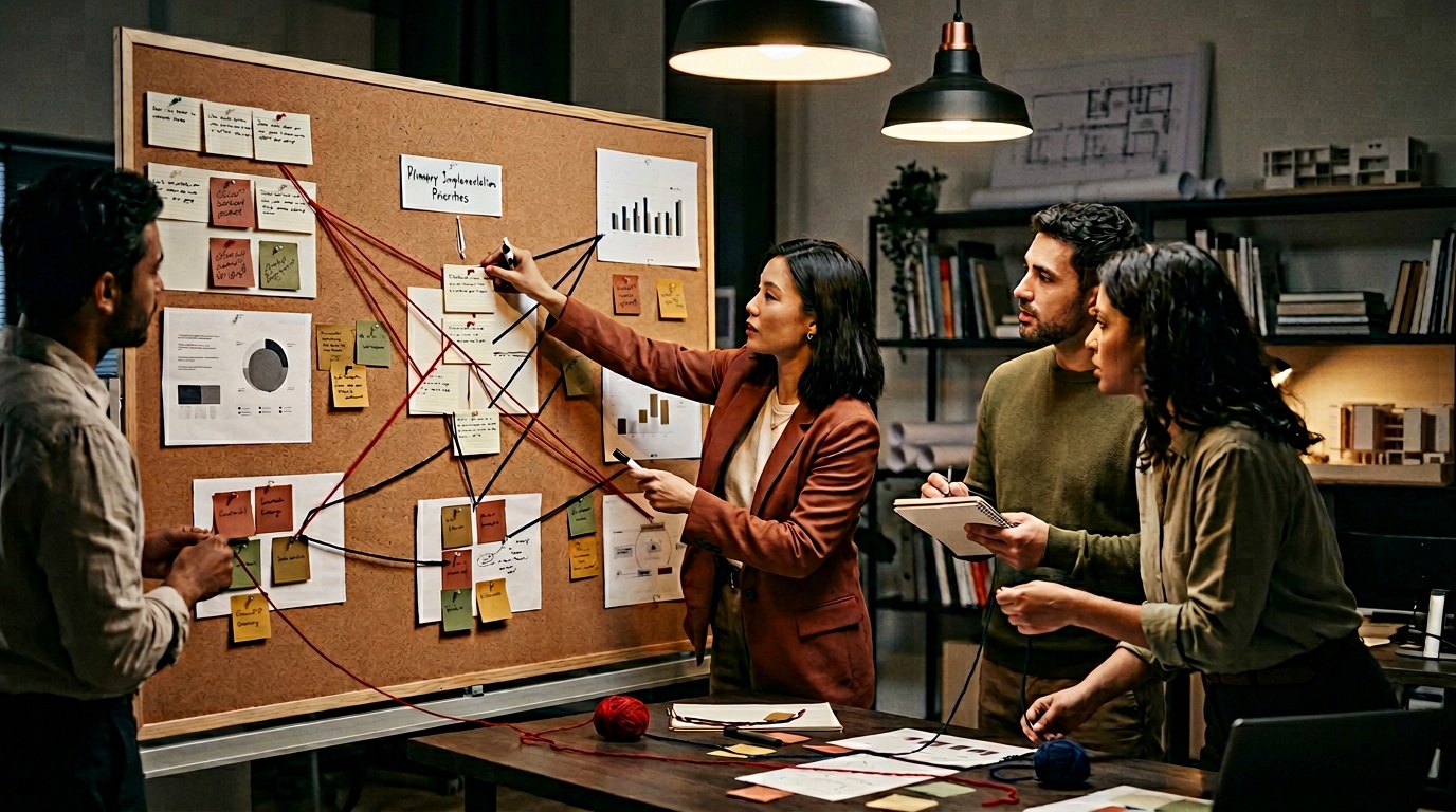 Implementation roadmap for AI SEO services showing citation tracking, content architecture, and revenue attribution priorities